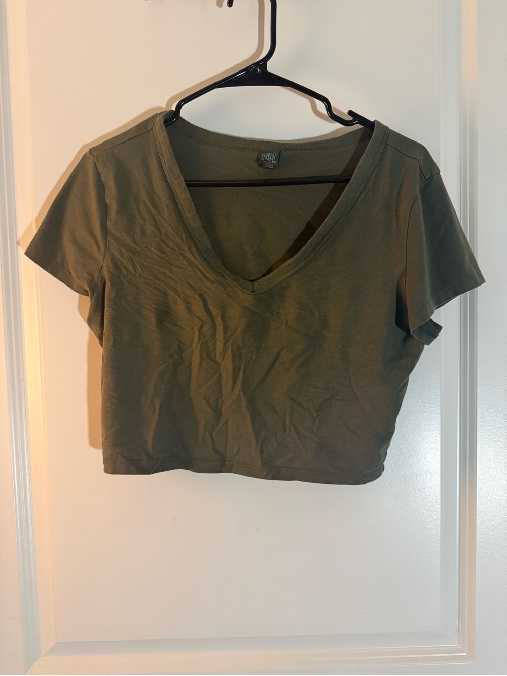 a new day Olive Green V-Neck Crop Top